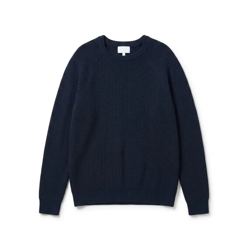 Old Navy Fisherman Sweater Mens XXL Blue Crew Neck Knit Preppy Cotton